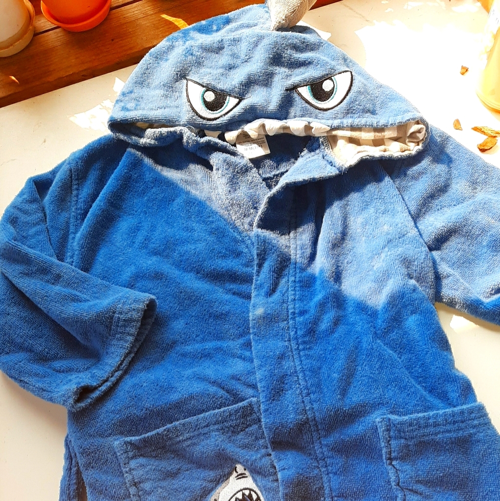 Toddler baby shark bathrobe